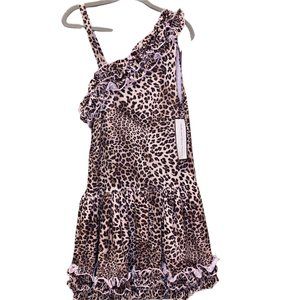 Dolls and Divas Couture Leopard Print Leni One Shoulder Dress Size 6X NWT